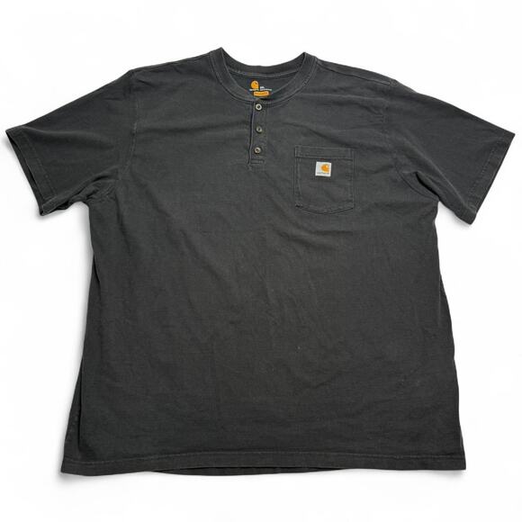 Carhartt Other - Carhartt Grey Henley Pocket T Shirt 3XL Original Fit Workwear Heavy